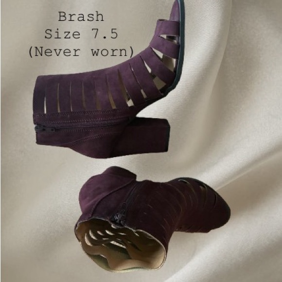 Brash Women's Deep Purple Heeled Boots - Picture 1 of 1